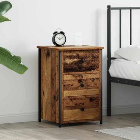 vidaXL Κομοδίνο με συρτάρι Παλαιό ξύλο 40 x 36 x 60 εκ