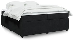 vidaXL Κρεβάτι Boxspring με Στρώμα Μαύρο 200x200 εκ. Βελούδινο