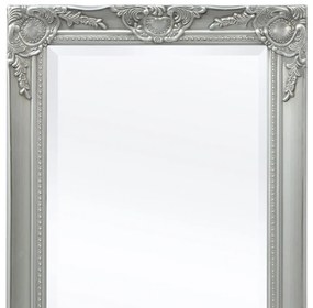 Καθρέφτης Τοίχου με Μπαρόκ Στιλ Ασημί 100 x 50 εκ. - Ασήμι
