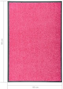 vidaXL Πατάκι Εισόδου Πλενόμενο Ροζ 60 x 90 εκ.