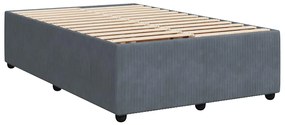 vidaXL Κρεβάτι Boxspring με Στρώμα Σκούρο Γκρι 120x190 εκ. Βελούδινο