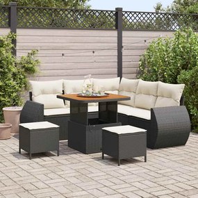 vidaXL Σετ Καναπέ Κήπου 8 pcs Μαύρο συνθετικό ρατάν