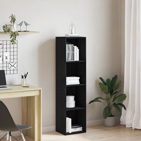 vidaXL Βιβλιοθήκη Μαύρη Δρυς 36x30x143 εκ. Επεξεργασμένο ξύλο