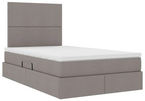 vidaXL Κρεβάτι με αποθηκευτικό χώρο και LED Taupe 120 x 200 cm