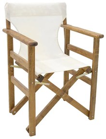 Καρέκλα-πολυθρόνα σκηνοθέτη Retto μασίφ ξύλο οξιάς καρυδί-πανί λευκό Υλικό: Solid wood beech 237-000022