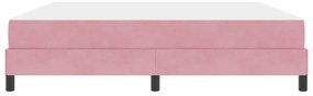 vidaXL Κρεβάτι box spring με στρώμα με στρώμα Ροζ 180 x 200 cm Βελούδο