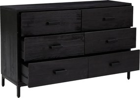 vidaXL Ντουλάπι Μαύρο 110 x 35 x 70 εκ. από Μασίφ Ξύλο Πεύκου