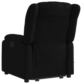 vidaXL Πολυθρόνα Μασάζ Ανακλινόμενη με Ανύψωση Μαύρη Υφασμάτινη
