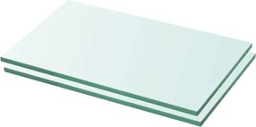 vidaXL Ράφια Πάνελ 2 τεμ. Διάφανα 30 x 12 εκ. Γυάλινα