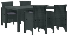 Σέτ φαγητού για κήπο 5 pcs Ανθρακί Rattan Polt