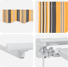 vidaXL Χειροκίνητο πλαίσιο τέντας με LED 4 x 3,5 μ