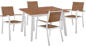 ΣΕΤ 5ΤΜΧ ΤΡΑΠΕΖΙ &amp; ΠΟΛΥΘΡΟΝΕΣ ΑΛΟΥΜΙΝΙΟΥ POLYWOOD ΛΕΥΚΟ ΧΡΩΜΑ HM10459