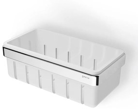 Geesa Frame 8801-300 Chrome-White Matt Σπογγοθήκη-Μπουκαλοθήκη με Αφαιρούμενο Καλάθι 21x10,8x7,5cm