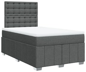 ΚΡΕΒΑΤΙ BOXSPRING ΜΕ ΣΤΡΩΜΑ ΣΚΟΥΡΟ ΓΚΡΙ 120X190 ΕΚ ΥΦΑΣΜΑΤΙΝΟ 3291622