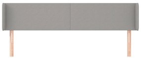vidaXL Κεφαλάρι με Πτερύγια Ανοιχτό Γκρι 163x16x78/88 εκ. Υφασμάτινο