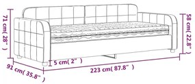 Καναπές Κρεβάτι με Στρώμα Μπλε 80 x 200 εκ. Βελούδινος - Μπλε