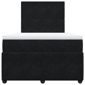 vidaXL Κρεβάτι Boxspring με Στρώμα Μαύρο 120x190 εκ. Βελούδινο