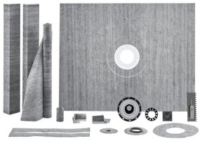 VEVOR Shower Curb Kit, 1219x1524mm Shower Pan Kit with 50.8mm PVC Central Flange, Waterproof Membrane, Stainless Steel Grate and Joint Sealant, Shower Pan Slope Sticks Fit for Bathroom