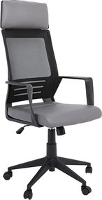 BF2500 Πολυθρόνα Γραφείου Διευθυντή Mesh Μαύρο - Pu Γκρι   1τμχ