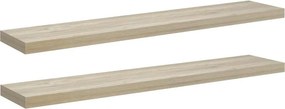 vidaXL Ράφια Τοίχου 2 τεμ. Χρώμα Δρυός 120 x 23,5 x 3,8 εκ. MDF