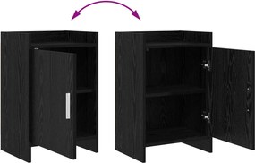 vidaXL Κομοδίνα Μαύρη Δρυς 40 x 30 x 60 cm Επεξεργασμένο Ξύλο