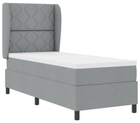 vidaXL βίδας XL Κρεβάτι με Στρώμα σε Ανοιχτό Γκρι, 80x200 εκ, Υφασμάτινο