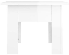 Τραπεζάκι Σαλονιού Γυαλ. Λευκό 55 x 55 x 42 εκ. Επεξεργ. Ξύλο - Λευκό
