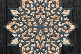Intra απο ξύλο plywood 3mm-4mm πάχος Τρισδιάστατη διακόσμηση τοίχου Mandala Cut  Δίασταση 30x30 cm INTRAFABR-53084095