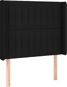 vidaXL Κρεβάτι Boxspring με Στρώμα &amp; LED Μαύρο 90x200 εκ. Υφασμάτινο