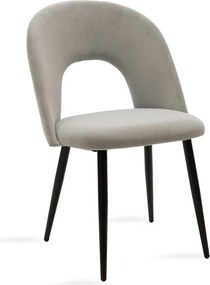 Καρέκλα Jonah pakoworld μεταλλική μαύρη βελουτέ γκρι