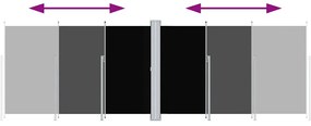 vidaXL Σκίαστρο Πλαϊνό Συρόμενο Μαύρο 200 x 600 εκ.