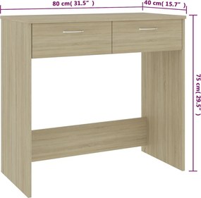 vidaXL Γραφείο Χρώμα Sonoma Δρυς 80 x 40 x 75 εκ. από Επεξ. Ξύλο