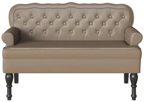 vidaXL Καναπές Chesterfield Καπουτσίνο 119.5 x 64.5 x 75 εκ.