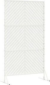 vidaXL Οθόνη Ιδιωτικότητας 100 x 50 x 180 εκ. Ατσάλι Λευκό