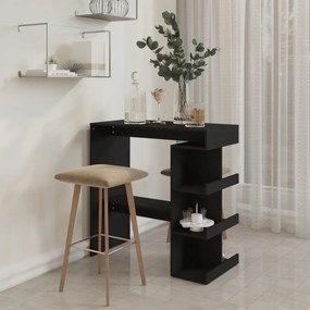 vidaXL Τραπέζι Μπαρ με Ράφια Μαύρο 100x50x101,5 εκ. Επεξ. Ξύλο