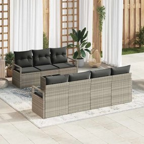 vidaXL Σετ Καναπέ Κήπου 8 pcs Ανοιχτό γκρι 55 x 55 x 37 εκ