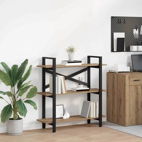 vidaXL Ράφι Βιβλίων 3 επιπέδων 100 x 33,5 x 102 εκ Επεξεργασμένο ξύλο