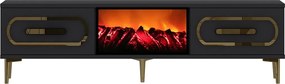 Stewehome Έπιπλο τηλεόρασης με εστία και ντουλάπι 150x30x41 cm
