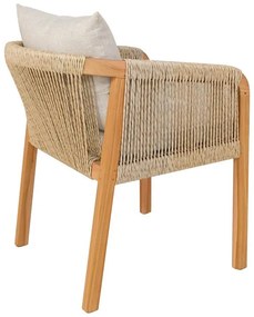 Καρέκλα - Πολυθρόνα Clarin σκελετός teak ξύλο και pu σε φυσική απόχρωση 55x65x73 εκ. 55x65x73 εκ.