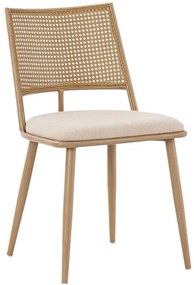 Καρέκλα Giulia 058-000064 49x52x80cm Natural-Beige Μέταλ,Ύφασμ,Rattan