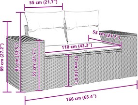 vidaXL Σετ Καναπέ Κήπου 8 pcs Μαύρο συνθετικό ρατάν