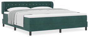 vidaXL Κρεβάτι με Στρώμα Σκούρο Πράσινο 180x200 εκ. Βελούδο