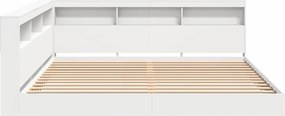 vidaXL Κρεβάτι Βιβλιοθήκης Λευκό 180 x 200 cm Επεξεργασμένο Ξύλο