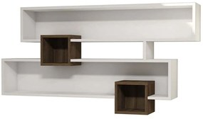 Ραφιέρα Τοίχου Karen 835PUQ1607 120x22x72,2cm Walnut-White
