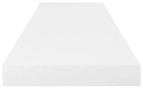 Ράφια Τοίχου Γυαλιστερά Άσπρα 2 Τεμάχια 80x23,5x3,8 εκ. MDF - Λευκό