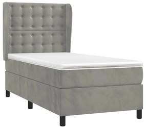 ΚΡΕΒΑΤΙ BOXSPRING ΜΕ ΣΤΡΩΜΑ ΑΝΟΙΧΤΟ ΓΚΡΙ 100X200 ΕΚ. ΒΕΛΟΥΔΙΝΟ 3129435