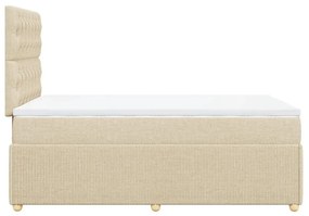 Κρεβάτι Boxspring με Στρώμα Κρεμ 120x200 εκ. Υφασμάτινο - Κρεμ