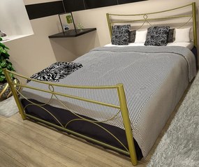 Κρεβάτι Pier-140x190-Χρυσό-Με ποδαρικό