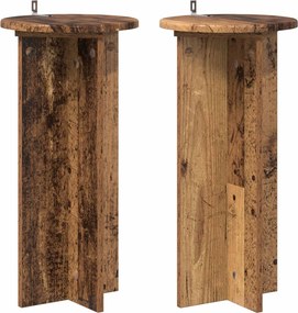 vidaXL Βάση φυτών 2 τεμ. Παλαιωμένο ξύλο 29,5 x 29,5 x 60 εκ.