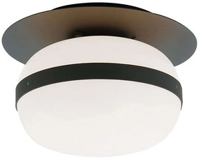 Φωτιστικό Οροφής - Πλαφονιέρα Palma 4245700 E27 Black-White Viokef Μέταλλο,Γυαλί